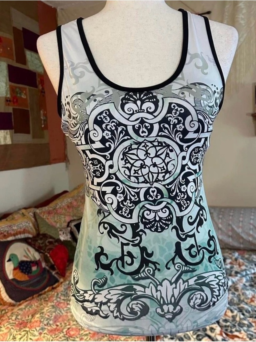 Mandala Printed Athletic Tank Top